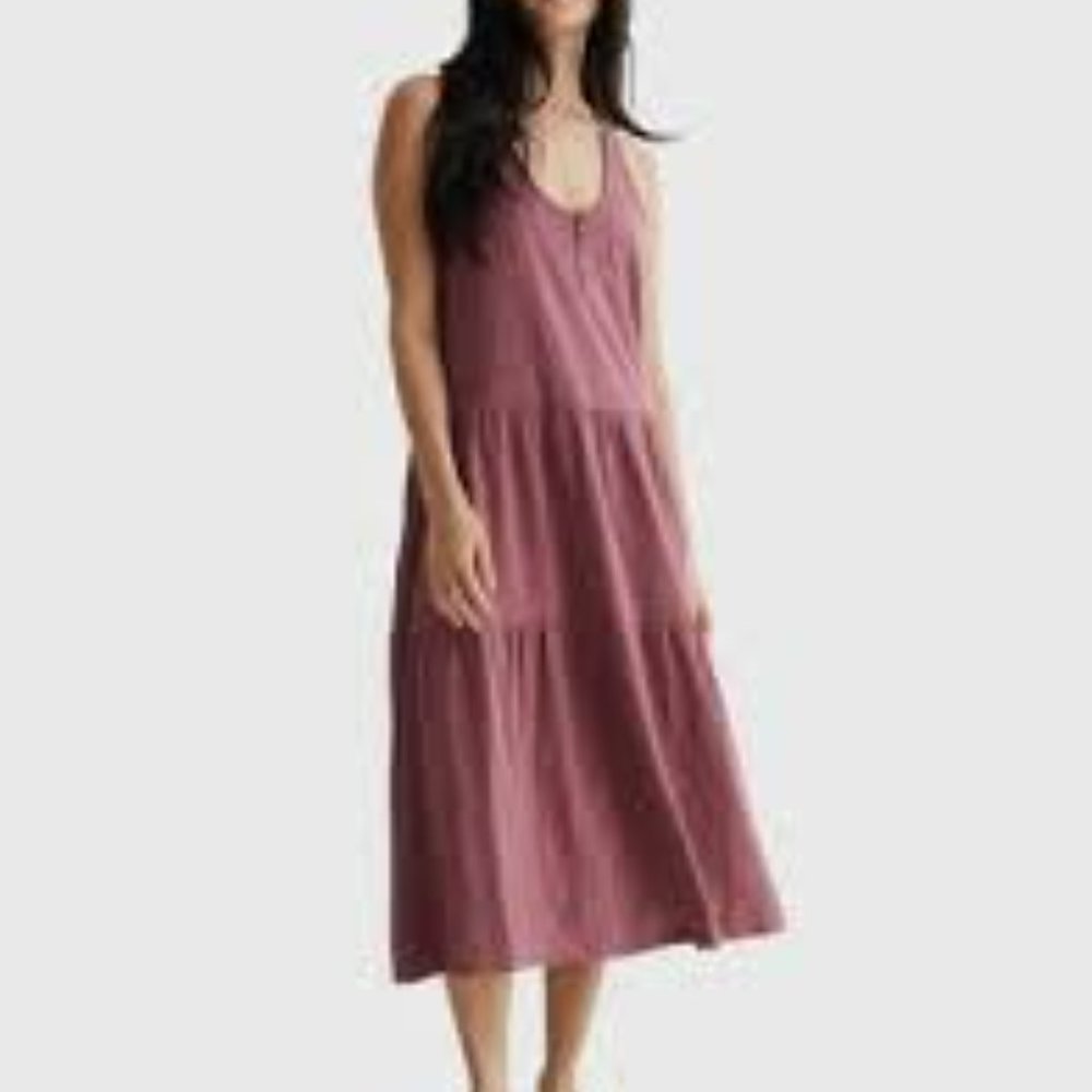 Lucky Brand mauve / pink / purple knit tiered midi dress